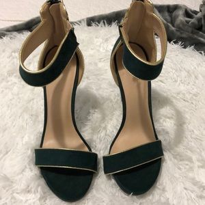 Green and gold heels